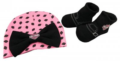 Harley-Davidson Set Bebis Mössa & Sockar Rosa