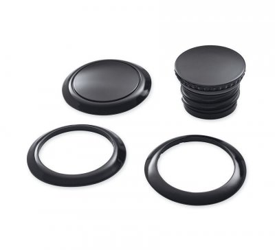 Flush-Mount Fuel Cap and Left Side Tank Cap Kit Black