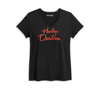HD T-SHIRT DAM SVART SCRIPT