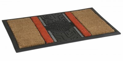 Harley-Davidson® Bar & Shield Tire Tread Non-Slip Rubber & Coir Entry Mat - Black