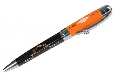 Harley-Davidson® Ride Free Black Ink Pen w/ Orange Gift Box