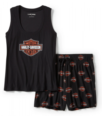 Harley-Davidson women´s Pajama Short Set Bar & Shield Print black