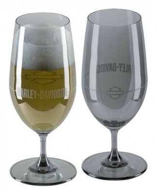 Harley-Davidson®Tulip Glass Set - Smoke Gray Finish