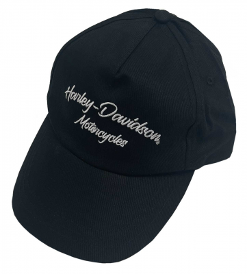 Harley-Davidson® Little Girls' Twill Embroidered Adjustable Baseball Cap - Black