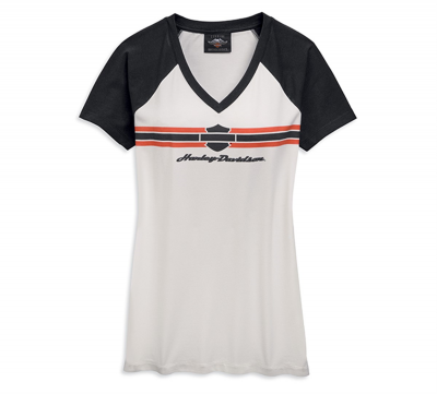 LOGO STRIPE V-NECK T-SHIRT