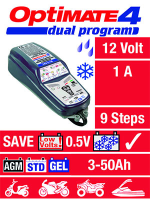 OPTIMATE 4 BATTERILADDARE 12V MED CAN-BUS FUNKTION
