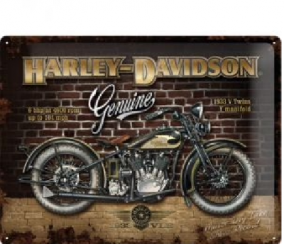 NOSTALGIC HARLEY DAVIDSON BRICK WAL 30X40