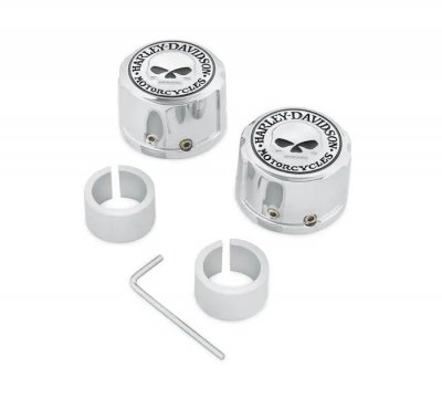 Willie G Skull Front Axle Nut Covers - Chrome