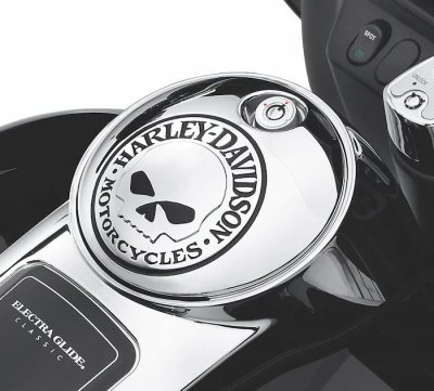 Willie G Skull Fuel Tank Console Door - Chrome