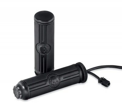 Willie G Skull Heated Hand Grips - Black