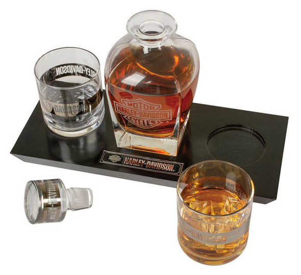 HarleyDavidson® Bar & Shield Logo Glass Decanter & Whiskey Glasses Set